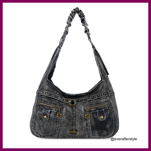 Large Vegan Leather Hobo Shoulder Bag Multi-Pocket Tote Y2K Chic Designer